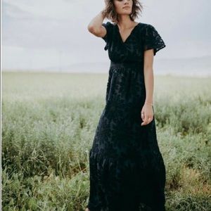 Theater Detail Maxi Dress in Navy